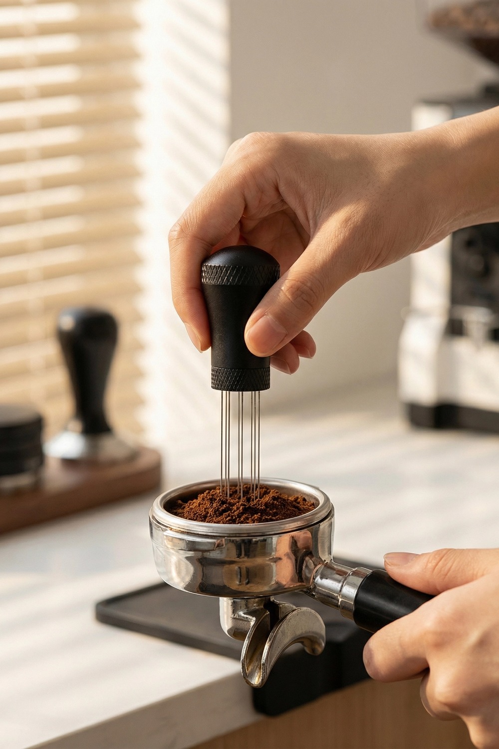 أداة تقليب وتوزيع الإسبريسو لل - مراجعة Coffee Equipment Wdt وسعره