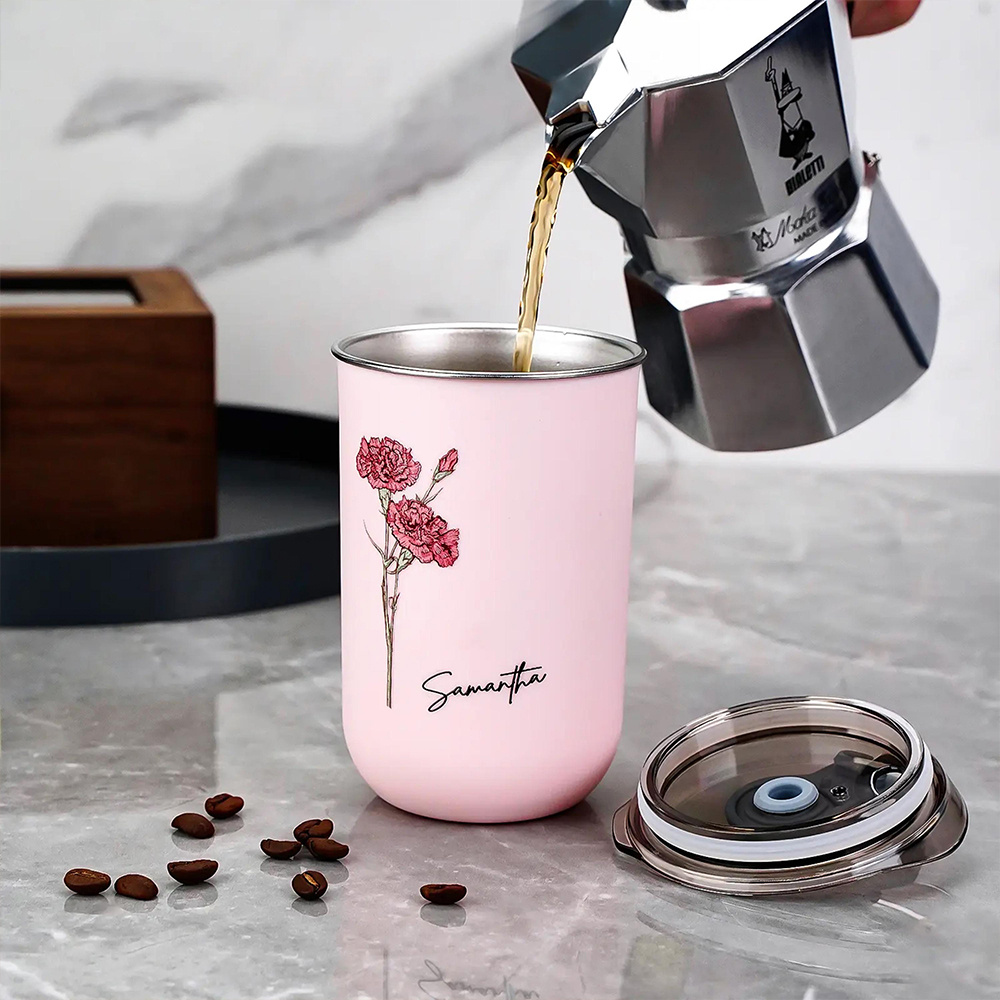 كوب قهوة مخصص مزين بزهرة الميل - مراجعة Coffee Equipment Camping وسعره