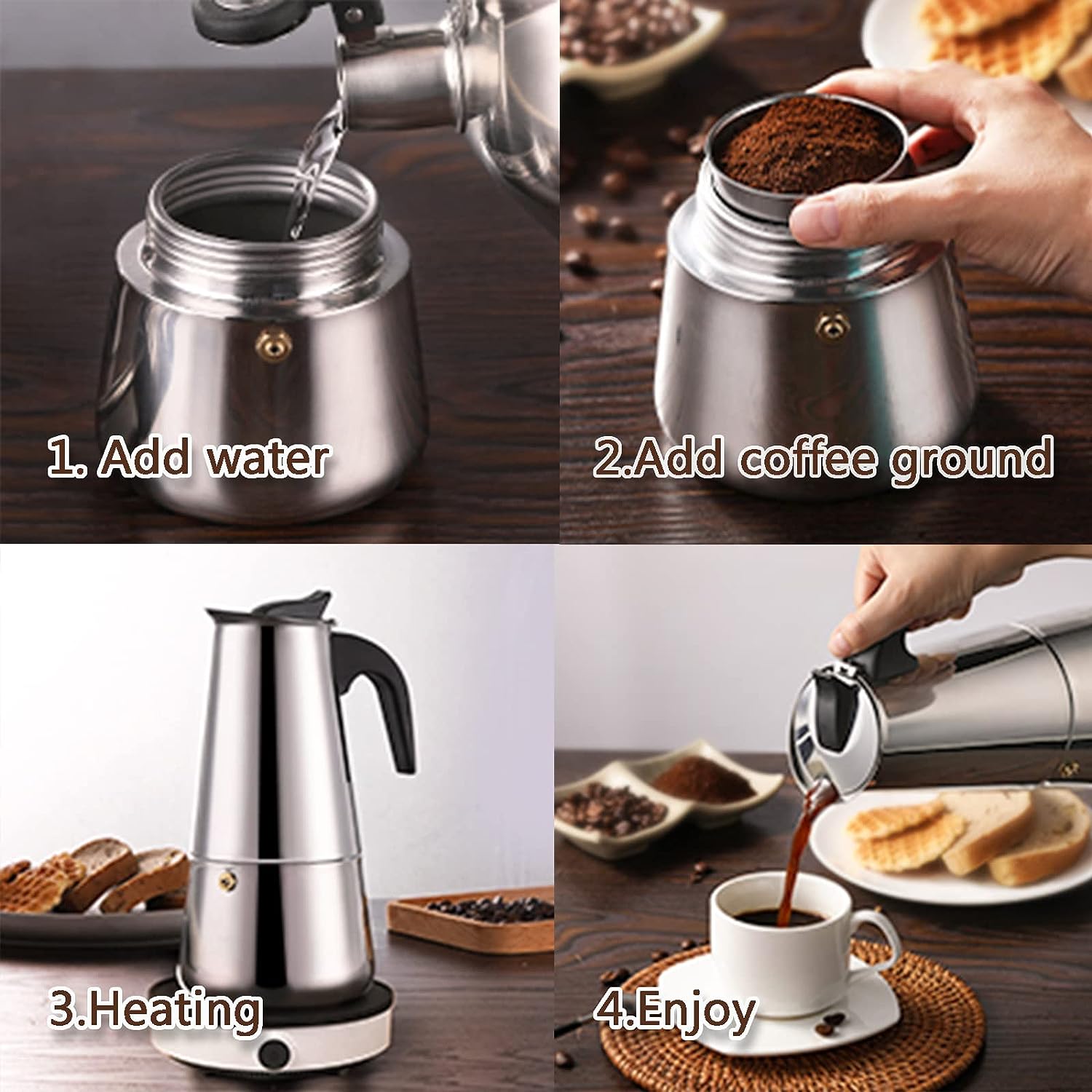 4/أكواب-ماكينة صنع قهوة موكا - مراجعة Coffee Equipment Wdt وسعره