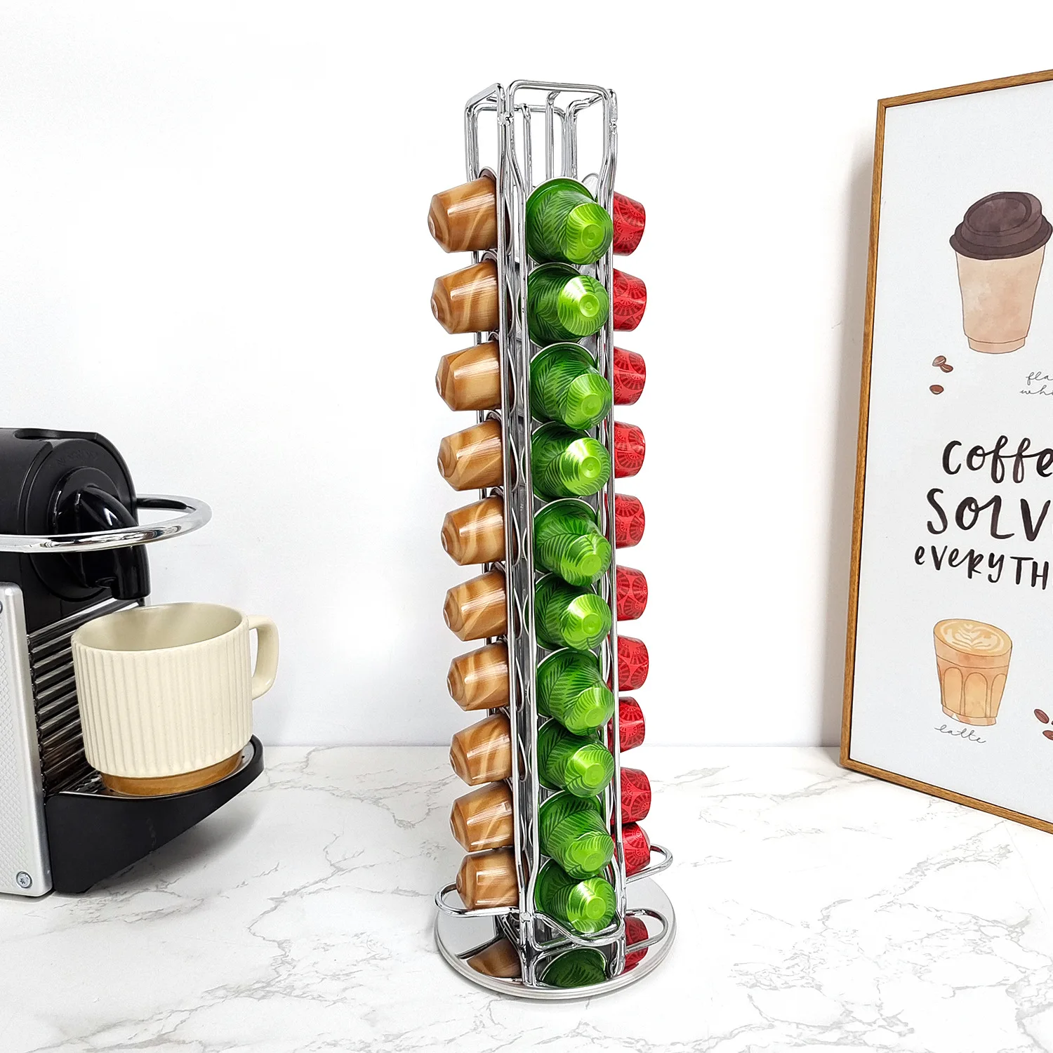 1 قطعة 40 جراب كبسولات القهوة  - مراجعة Coffee Equipment Rack وسعره