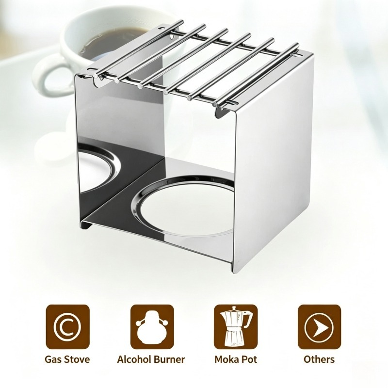 حامل قهوة مربع من الفولاذ المق - مراجعة Coffee Equipment Camping وسعره